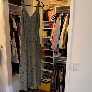 Zara Green Maxi Dress with Black Dots